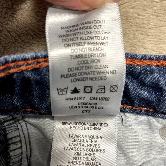 Levis Jeans Girl Sz‎ 8 Boot Cut Blue Low Rise Contrast Stitching Adjustable - Picture 11 of 14